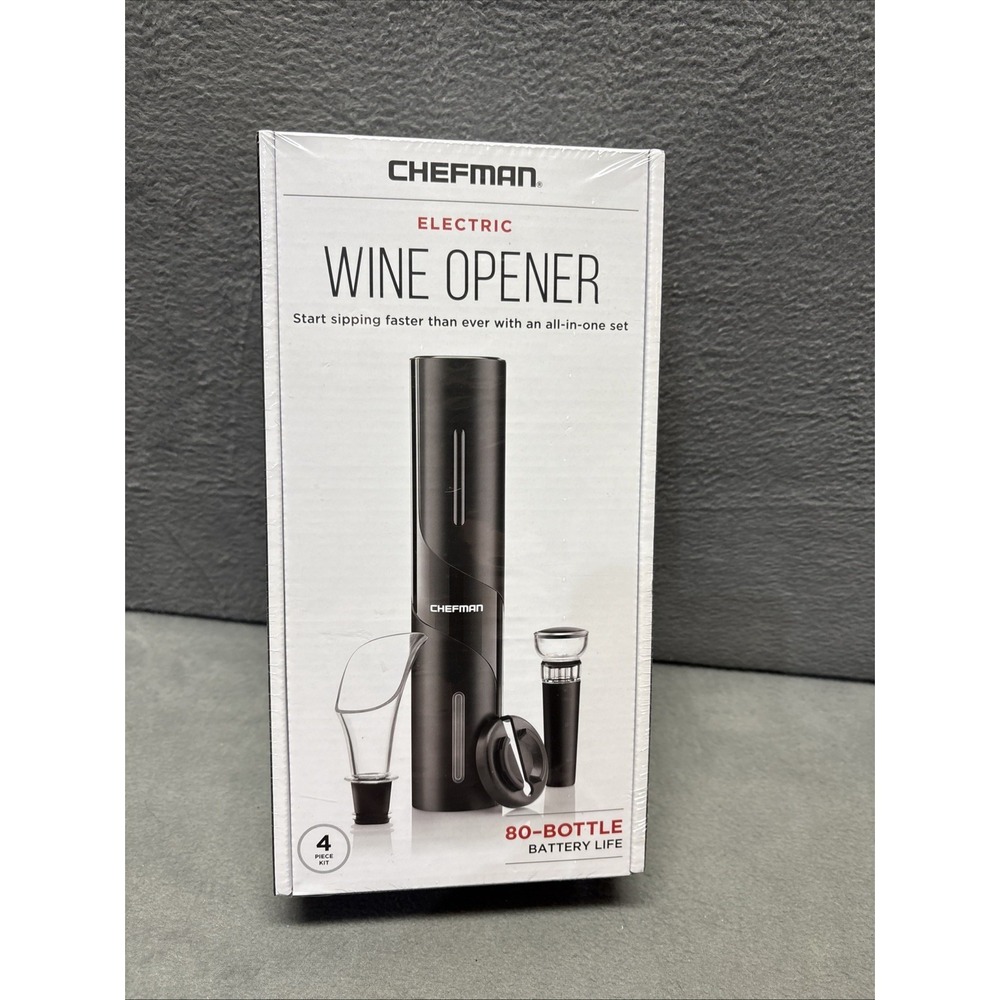 NEW Chefman Electric Wine Opener 4 Piece Gift Set Factory Sealed